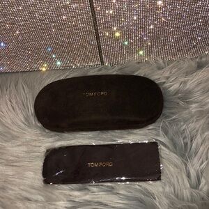 Tom Ford sunglass case and  cloth lense cleaner
